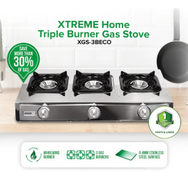 XTREME HOME Triple Burner Gas Stove - XGS-3BECO