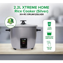 XTREME HOME Rice Cooker (Silver) XH-RC-DRUM12SILVER 2.2L