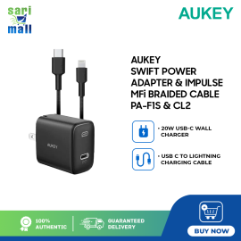 AUKEY CB -PA-F1s-CL2 SWIFT 20W POWER ADAPTER & IMPULSE MFi BRAIDED CABLE