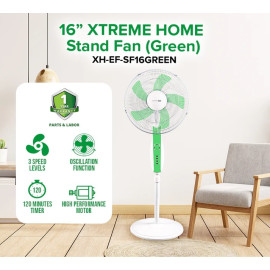XTREME HOME Stand Fan (Green)  XH-EF-SF16GREEN 16''