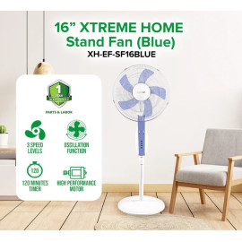 XTREME HOME Stand Fan (Blue) XH-EF-SF16BLUE 16''