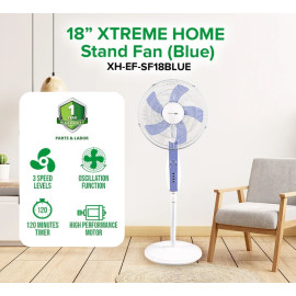 XTREME HOME Stand Fan (Blue)  XH-EF-SF18BLUE 18''