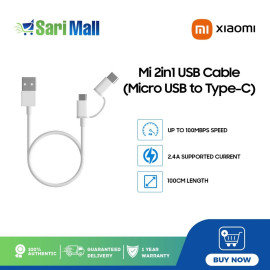 Xiaomi Mi 2in1 USB Cable (Micro USB to Type-C) 100cm White 