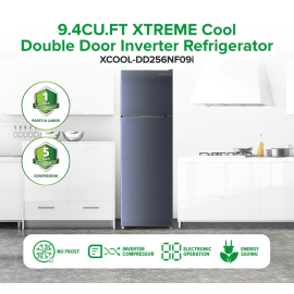  XTREME COOL 2-Door Inverter Refrigerator - XCOOL-DD256NF09I 9.4CU.FT