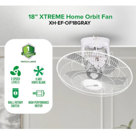 XTREME HOME Orbit Fan (Gray) XH-EF-OF18GRAY 18''