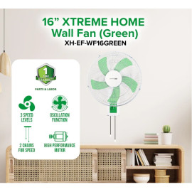 XTREME HOME Wall Fan (Green) XH-EF-WF16GREEN 16''