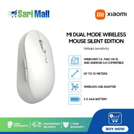 Xiaomi Mi Dual Mode Wireless Mouse Silent Edition White WXSMSBMW02