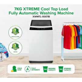 XTREME COOL 7KG Top Load Fully Automatic Washing Machine with Spin Dry (Black Cover) XWMTL-0007B