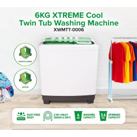XTREME COOL Twin Tub Washing Machine XWMTT-0006 6KG