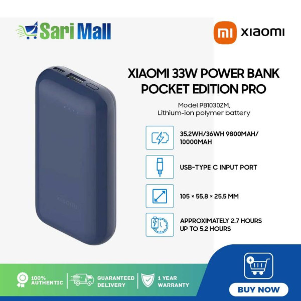 Xiaomi 33w Power Bank 10000mah Pocket Edition Pro