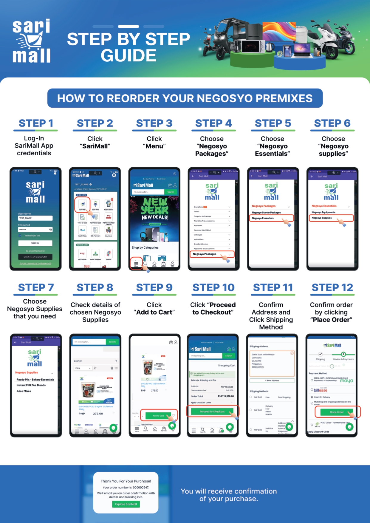 How to reorder your Negosyo Premixes